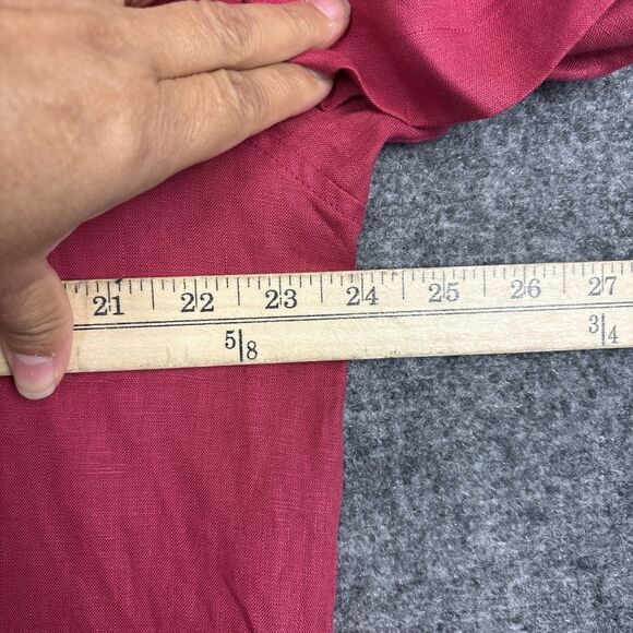 StudioSuits Shirt Mens XL Red Linen Casual Camp - Picture 7 of 9